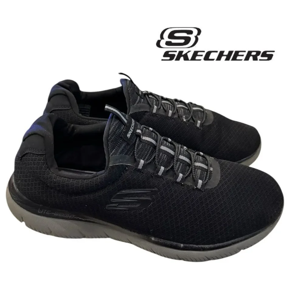 Skechers Men's Black Charcoal Summits Trainers Sneakers 10